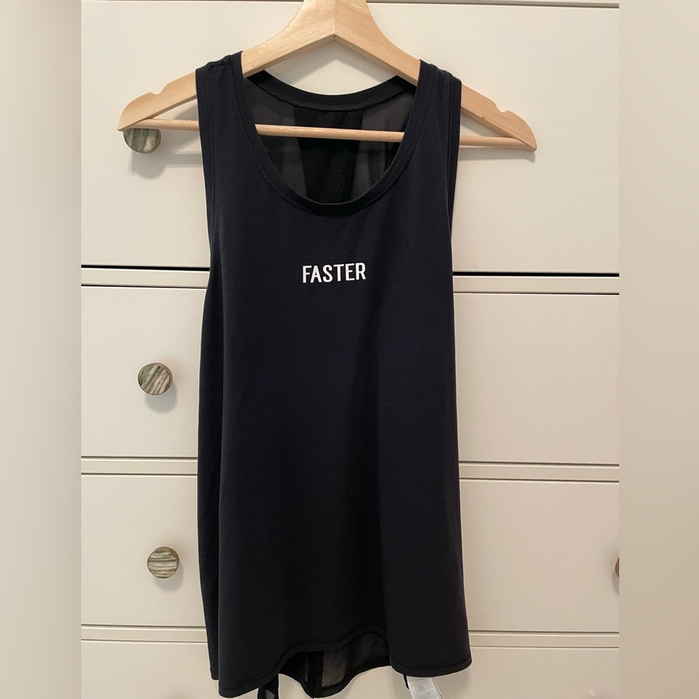 GapFit black “Faster” open-back tank top